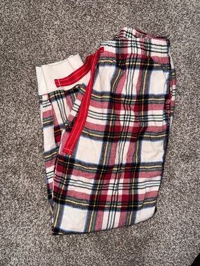 Red Plaid Lounge Pants with Drawstring